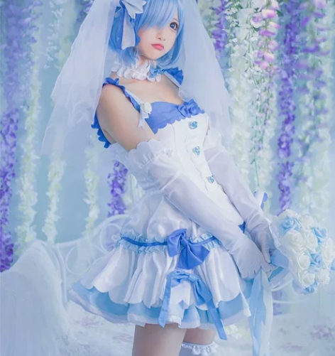 出初兽猫家蕾姆花嫁cos 衣服是小码，有配...