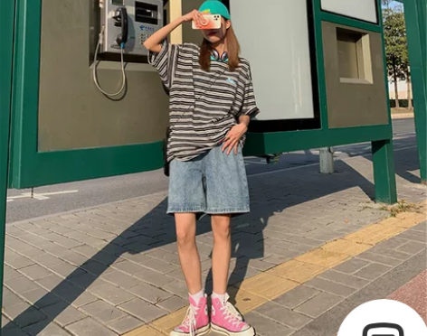 牛仔短裤女夏2021新款高腰显瘦薄款宽松a...