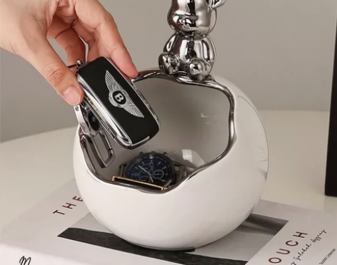 家居入户玄关摆件暴力熊钥匙收纳进门鞋柜客厅...