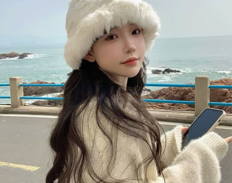 毛绒帽女秋冬季韩版新款保暖兔毛帽日系大头围...