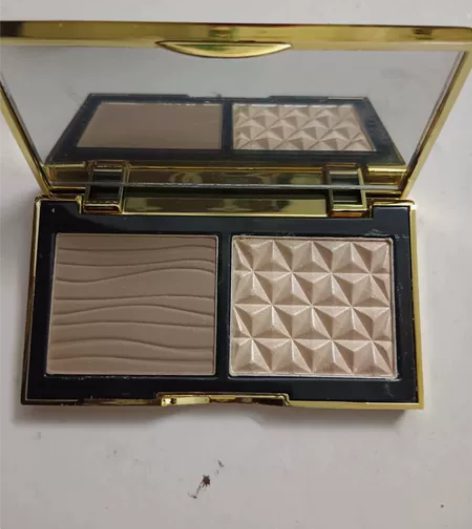 MAC魅可小金盒生姜高光修容双色盘哑光鼻影...