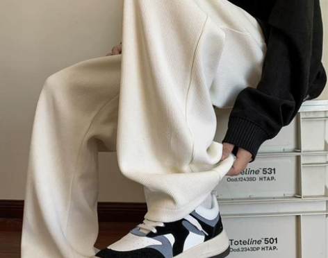 长裤裤子白色男款春季潮牌运动垂感休闲裤春秋...