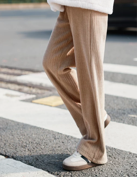 阔腿裤 阔腿裤长裤琳酱 灯芯绒小个子窄版女...