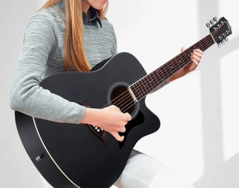 兰可单板吉他初学者学生女男民谣吉他40寸4...