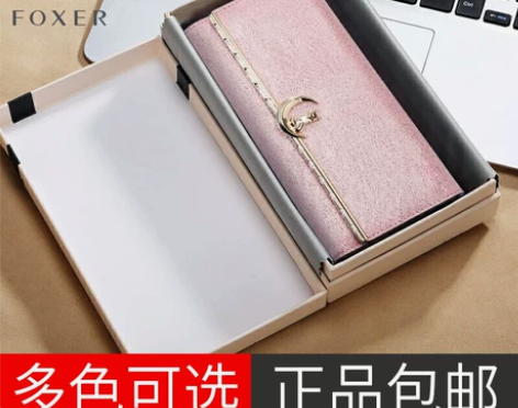 金狐狸女士钱包女长款欧美钱夹牛皮三折皮夹2...