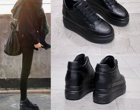 【广州品质】网红同款内增高鞋女春秋韩版休闲...