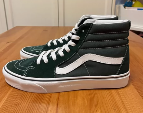 正品Vans sk8墨绿色牛油果色高帮休闲...