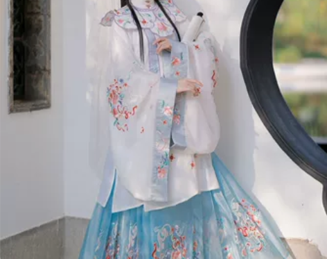 玉术玉术汉服女原创金陵明制立领斜襟长衫褶裙...