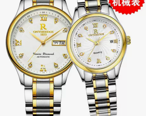 瑞士新款全自动手表女机械表情侣手表一对防水...
