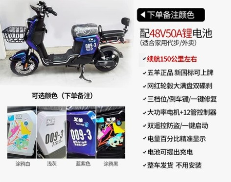 五羊新品009-3三代电动车新国标电瓶车6...