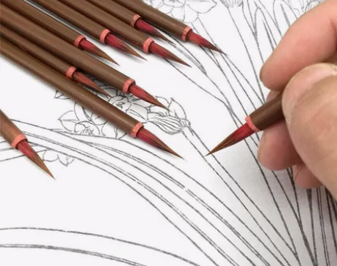 #书法#小红毛毛笔纯狼尾小楷工笔国画鼠须狼...