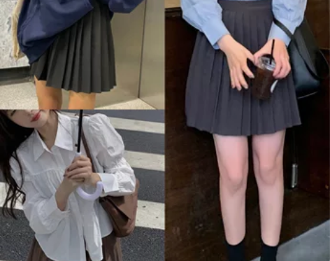 kumayes 美式校园感百褶裙2021秋...