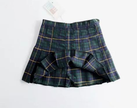 美式复古高腰防走光伞裙少女ins学院风显瘦...