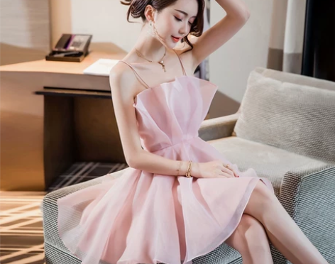 格格家 优雅温柔仙女裙夜店性感仙美少女欧根...