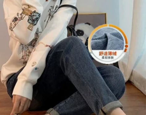 牛仔裤女2022年新款大码高腰显瘦宽松弹力...