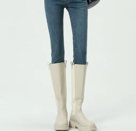 牛仔铅笔裤 铅笔加绒紧身裤女2022秋冬新...