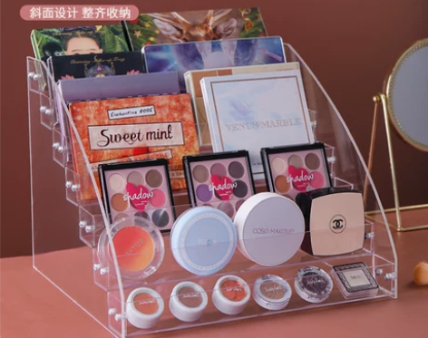 亚克力展示架透明阶梯式多层产品陈列架眼影口...