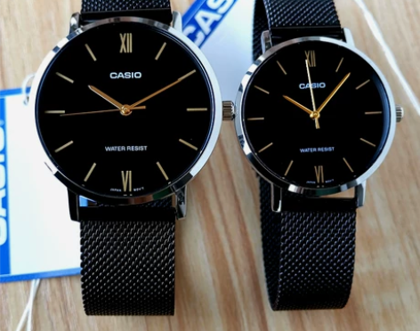 正品卡西欧手表男女情侣表一对超薄黑色时尚大...