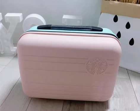 星巴克限量时尚迷你行李箱粉绿马卡龙色手提登...