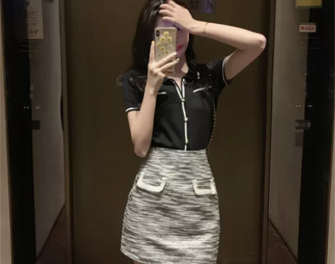 小香风洋气赫本轻熟风御姐裙子港风复古chi...