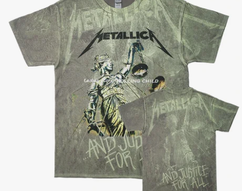 正版Metallica乐队复古vintag...