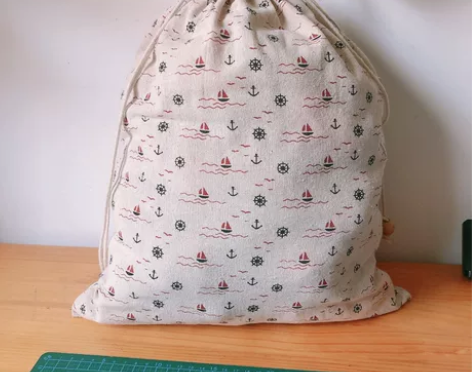 纯棉 棉麻 帆布超大束口袋收纳袋收口袋 标...