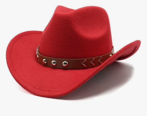 欧美秋冬新款西部牛仔羊毛呢爵士礼帽时尚凹造...