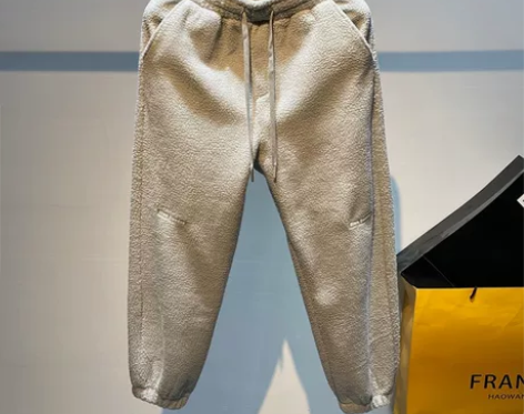 法国进口!羊羔绒裤子男冬季加绒加厚保暖休闲...