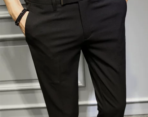 春夏季男士韩版修身休闲裤男英伦九分西裤潮发...