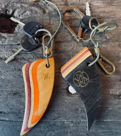 冲浪板尾鳍fin滑板木头diy钥匙链 感兴...