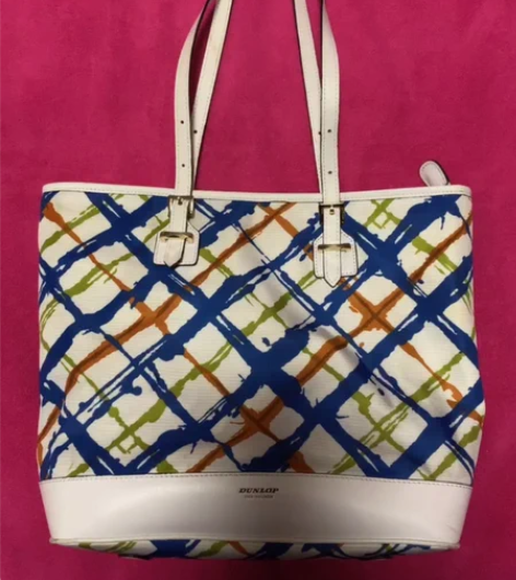 登禄普DUNLOP女士托特包手提包蓝色格仔...