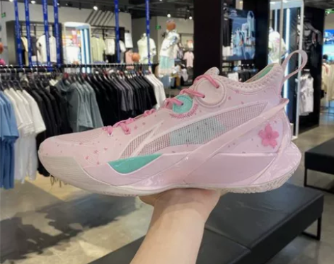 李宁音速10系列男子樱花粉低帮缓震2022...