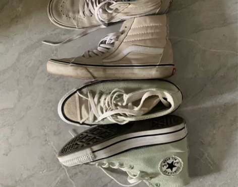 vans匡威35码两双85包邮 正品！浅绿...