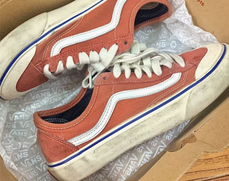 Vans范斯官方 肉桂橘小脏橘色侧边条纹个...