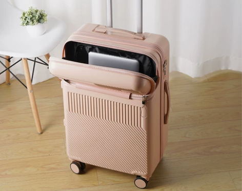 前开口行李箱女小型20寸登机箱轻便拉杆皮箱...