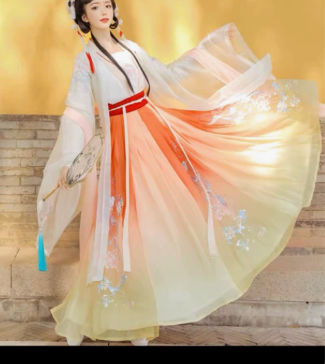 裳云兮【肥啾】原创汉服女唐制对襟齐腰大全套...