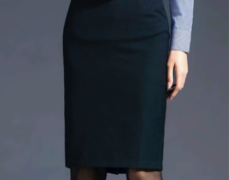职业半身裙女黑色包臀西装裙短裙西装面料一步...
