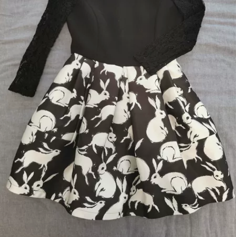 [蓬蓬裙]全新兔年洛丽塔黑白小兔子蓬蓬连衣...