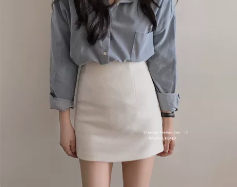 SANSAN韩国官网代购 极简风 高腰包臀...