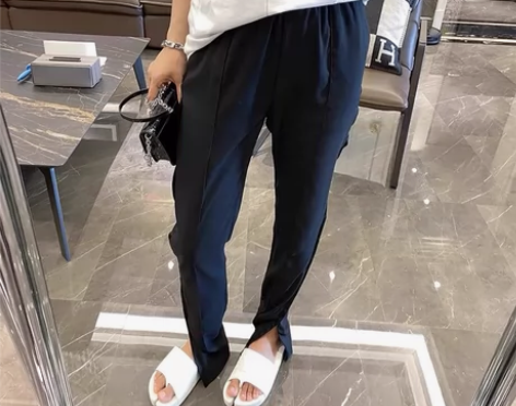 黑色高腰萝卜裤女休闲裤显瘦神裤高级裤子宽松...