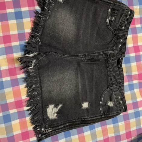 sdeer牛仔短裤 比较个性 破洞 流苏 ...