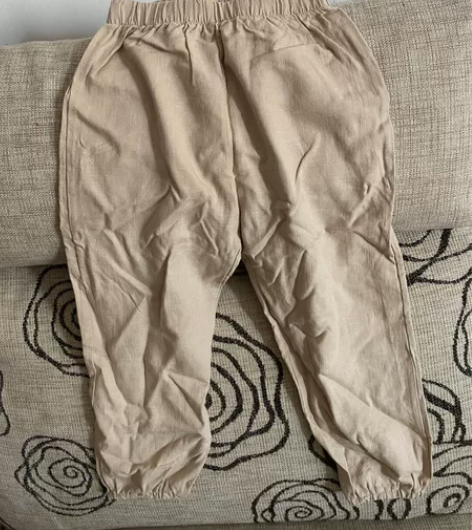 男女童都能穿，九分棉麻裤，110码，穿一次...