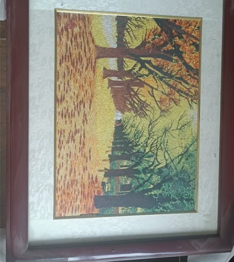 玻璃刺绣装饰画高44宽53.5新的没用过 ...