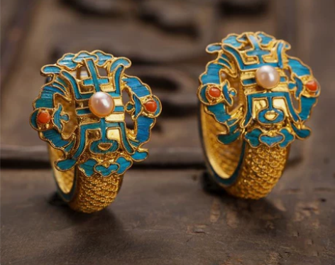 故宫复刻925纯银鎏金工艺花丝古典上新宫廷...