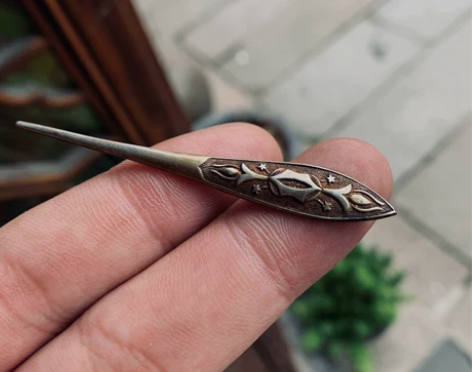 上海九大银楼之一 裘天宝 老银鎏金单尖 品...