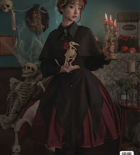 （出）小妍酱与梦中城 红与黑op 哥特纯色...