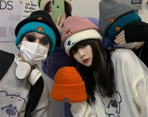 春秋2022新款韩版ins嘻哈卷边刺绣帽子...