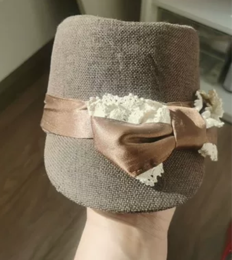 几乎全新！优雅女士透气亚麻防晒帽妈蝴蝶礼帽...
