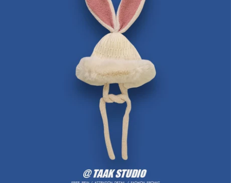 ins长耳朵帽子女冬天可爱兔子雷锋帽韩版护...