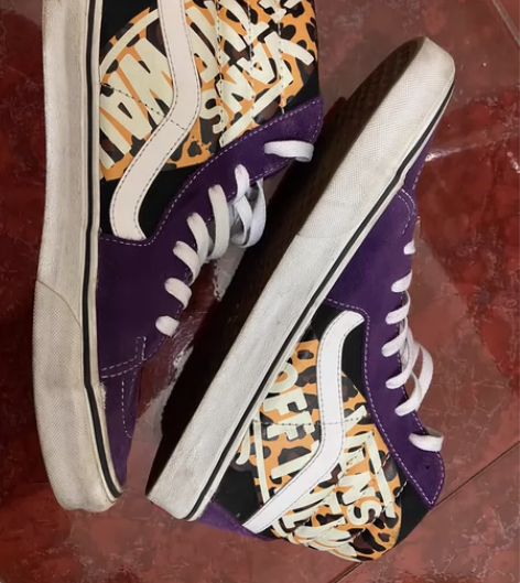 vans高帮板鞋，紫色44码，28.5CM...